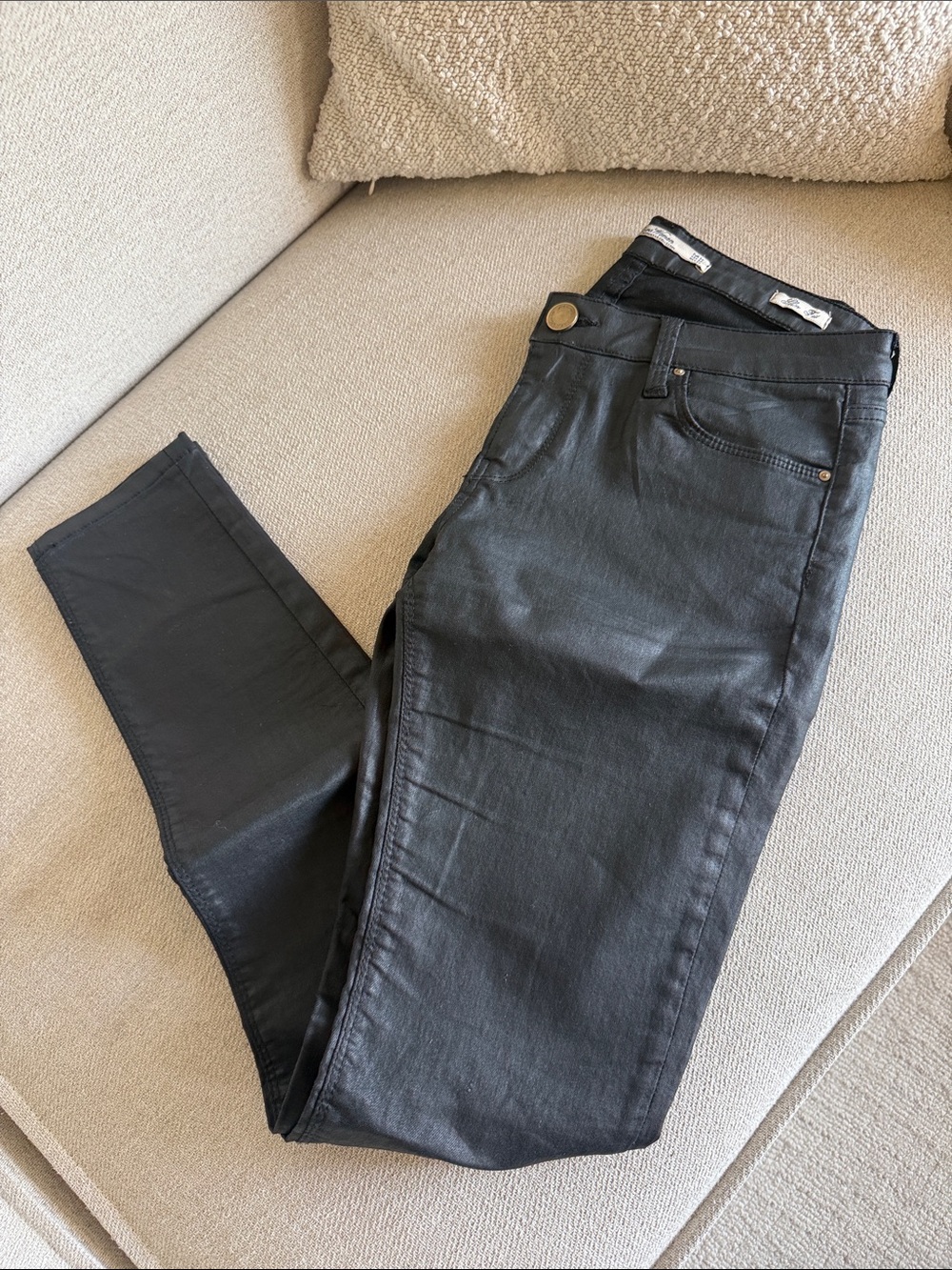 ZARA Women's Black Coated Skinny Jeans